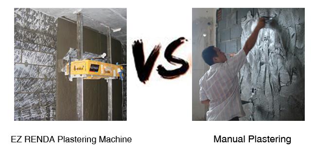 Máy trát tường so với vữa trát bằng tay